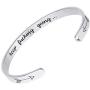 GUERNO Inspirational Gifts for Women Cuff Bracelet Bangle Personalized Motivational Mantra Quote Keep Going Stainless Steel Engraved Come Encouragement Jewelry