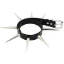 FM FM42 Unisex Simulated Leather PU Punk Rock Gothic Black-Tone/Silver-Tone Very Long 5.5cm(2.16'') Spikes Rivets Choker Collar Necklace (16 Colors)