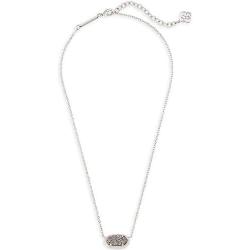Kendra Scott Elisa Pendant Necklace for Women, Fashion Jewelry, Rhodium-Plated, Platinum Drusy