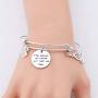 SEIRAA The Power of Three Jewelry Triquetra Bracelet Book Charm Wire Bangle Witches Jewelry Inspirational Gift