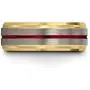 Chroma Color Collection Tungsten Carbide Wedding Band Ring 8mm for Men Women Green Red Blue Purple Black 18K Yellow Gold Grey Center Line Step Bevel Edge Brushed Polished