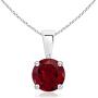 January Birthstone - Classic Round Garnet Solitaire Pendant Necklace in Silver (6mm Garnet)