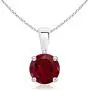 January Birthstone - Classic Round Garnet Solitaire Pendant Necklace in Silver (6mm Garnet) January Birthstone - Classic Round Garnet Solitaire Pendant Necklace in Silver (6mm Garnet)
