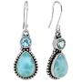 YoTreasure Larimar Blue Topaz Earrings Solid Sterling Silver Designer Jewelry