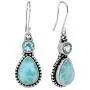 YoTreasure Larimar Blue Topaz Earrings Solid Sterling Silver Designer Jewelry YoTreasure Larimar Blue Topaz Earrings Solid Sterling Silver Designer Jewelry