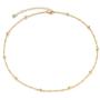 Gold Dainty Heart/Pearl/Cross Choker Necklace,14K Gold Plated Tiny Delicate Bead Link Wave Chain Minimalist Choker Necklace for Women