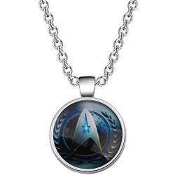 AKTAP Star Trek Inspired Necklace Glass Time Gem Star Trek Pendant Jewelry TV Movies Show Gift for Star Trek Fans