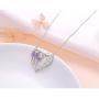925 Sterling Silver Scottish Thistle Flower Heart Necklace for Women Jewelry Love Gift Birthday Gift Mothers Day Gift