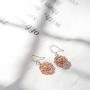 AOBOCO Sterling Silver Rose Flower Earrings, Rose Gold Plated, Clear Crystal from Austria, Hypoallergenic Dangle Drop earrings, Anniversary Birthday Jewelry Rose Flower Gifts for Women