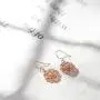 AOBOCO Sterling Silver Rose Flower Earrings, Rose Gold Plated, Clear Crystal from Austria, Hypoallergenic Dangle Drop earrings, Anniversary Birthday Jewelry Rose Flower Gifts for Women