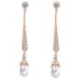 Scarlvambo Womens Simulated Pearl Cubic Zirconia Chandelier Pierced Dangle Bride Earrings