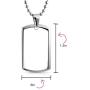 Bling Jewelry Personalized Engravable Military Army Dog Tag Pendant Necklace for Men Polished Stainless Steel Bead Ball Chain 24 Inch