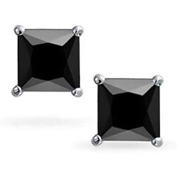 JiangXin Solitaire Gemstone 925 Sterling Silver Platinum Plated Stud Earrings Fine Jewelry for Girls Women