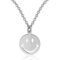 Cute Round Smile Face Pendant Hollow Clavicle Chain Expression Happy Necklace