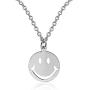 Cute Round Smile Face Pendant Hollow Clavicle Chain Expression Happy Necklace