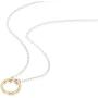 Gold Filled Sun on a 925 Sterling Silver Chain, Circle Full Moon Orbit Pendant on a Layered Necklace Double Circle Open Circle Generations Interlocking Infinity Hammered Pendant Dainty 14K Goldfilled Minimalist Simple for Mother Daughter Sister Granddaugh