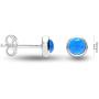 LeCalla Flaunt Sterling Silver Jewelry Stud Earrings for Teens and Women (Gemstone Birthstone Round 4MM)