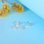 Sterling Silver Stud Earrings for Women, Tiny Flower Earrings Set | Small Cubic Zirconia Helix Earrings Dainty Tragus Cartilage Studs Cherry Blossom Ear Piercing Jewelry Gifts for Girls Teens
