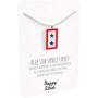 Happy Kisses Blue Star Service Flag Necklace – Blue Star Mom Pendant– One, Two & Three Stars – Message Card