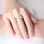 Joanana Love Rings 18K Gold Plated with Cubic Zirconia Stones Stainless Steel Promise Ring Wedding Band Jewelry Birthday Present for Her Women Teen Girls