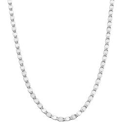 Miabella 925 Sterling Silver Italian Sparkle Mirror Link Chain Necklace for Women Teen Girls 16'', 18'', 20'', 22'', 24”, 26'' & 30'' Inch