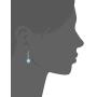 Sterling Silver Oval Created or Genuine Gemstone Dangle Earrings