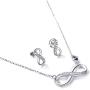Cubic Zirconia 925 Sterling Silver Infinity Necklace or Earrings Forever Love Heart Jewelry Valentines Gift (Necklace)