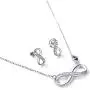 Cubic Zirconia 925 Sterling Silver Infinity Necklace or Earrings Forever Love Heart Jewelry Valentines Gift (Necklace) Cubic Zirconia 925 Sterling Silver Infinity Necklace or Earrings Forever Love Heart Jewelry Valentines Gift (Necklace)