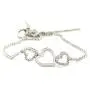 Triple Heart Natural Diamond Bolo Bracelet in 925 Sterling Silver