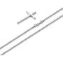 Ursteel Cross Necklace for Men, Silver Black Gold Stainless Steel Cross Pendant Necklace for Men, 16-30 Inches Box Chain