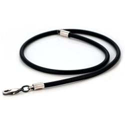 Bico 4mm (0.16 inch) Black Rubber Necklace (CL5) Tribal Skate Jewelry