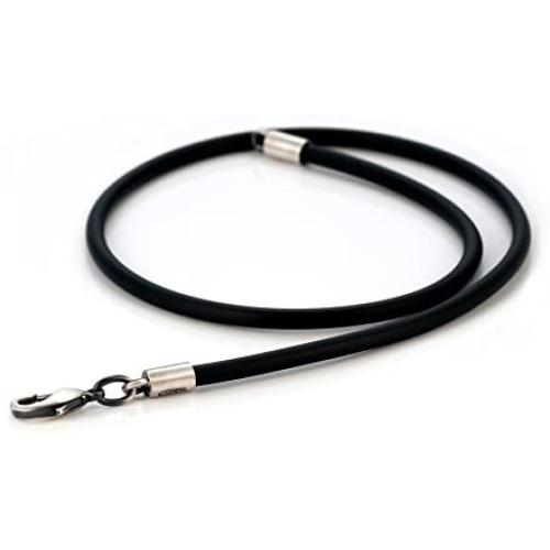 Bico 4mm (0.16 inch) Black Rubber Necklace (CL5) Tribal Skate Jewelry