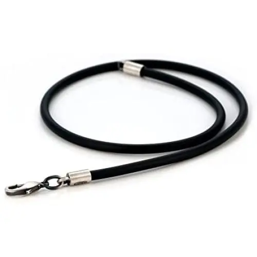 Bico 4mm (0.16 inch) Black Rubber Necklace (CL5) Tribal Skate Jewelry Bico 4mm (0.16 inch) Black Rubber Necklace (CL5) Tribal Skate Jewelry