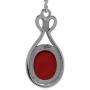 Silvershake 11X9mm Created Oval Shape Red Coral 925 Sterling Silver Casual Dangle Hook Earrings