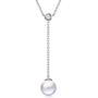 J.LUNA The Countess, Necklace Gifts for Mom Crystal White Pearl Sterling Silver Y Necklace for Women Jewelry with Cubic Zirconia Hypoallergenic Material with Gift Box, Christmas Birthday Gifts