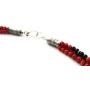 Masha Sterling Silver Necklace Bamboo Coral Black Onyx, Made in USA - Exclusive Southwestern Handmade Jewelry, 3 Strand 19'' in Length