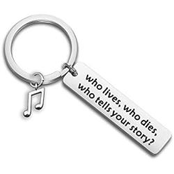 WUSUANED Who Tells Your Story Hamilton Quote Keychain Broadway Musical Inspired Jewelry