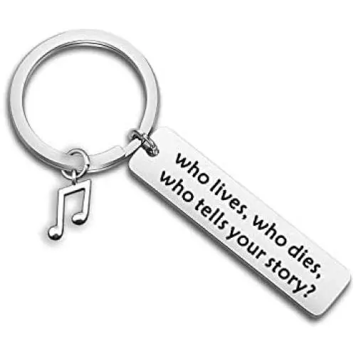 WUSUANED Who Tells Your Story Hamilton Quote Keychain Broadway Musical Inspired Jewelry