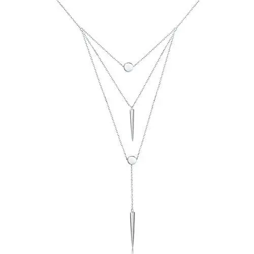 S925 Sterling Silver Multilayer Layered Connected Long Y Pendant Necklace for Women S925 Sterling Silver Multilayer Layered Connected Long Y Pendant Necklace for Women
