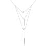 S925 Sterling Silver Multilayer Layered Connected Long Y Pendant Necklace for Women