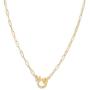 gorjana Womens Parker Mini Paperclip Link Chain Necklace, 18K Gold Plated, Chunky Clasp