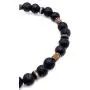 Mens Strength and Courage Lava Stone Stretch Bracelet Handcrafted in USA