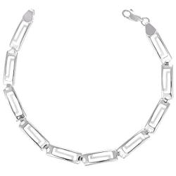 YOSI ALTMANN - Sterling Silver Greek Key Link Bracelet for Woman 7 inch Hand Made 0.925