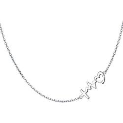 S925 Sterling Silver Jewelry Sideways Choker Necklace 14 inches to 18 inches