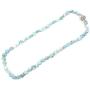 18'' Natural Stone Larimar Beads Crystal Magnet Clasp Necklace