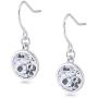 UPSERA Silver Tone 10mm Round Crystals from Swarovski Simulated Birthstone Dangle Earrings