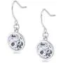 UPSERA Silver Tone 10mm Round Crystals from Swarovski Simulated Birthstone Dangle Earrings