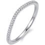 HAFEEZ CENTER 1.5mm V Shape Curved Petite Half Eternity Moissanite Wedding Band, 1/10 cttw