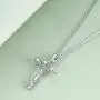 UCADRIT Cross with Rose Necklace 925 Sterling Silver with Simulated Birthstone Cross Jewelry for Women UCADRIT Cross with Rose Necklace 925 Sterling Silver with Simulated Birthstone Cross Jewelry for Women