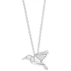 Boma Jewelry Sterling Silver Origami Bird Necklace, 16 inches